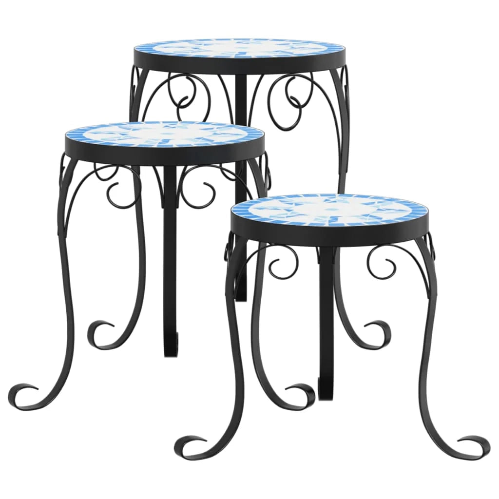 Portavasi mobili per fiori 3 pezzi ceramica blu 02_0045255