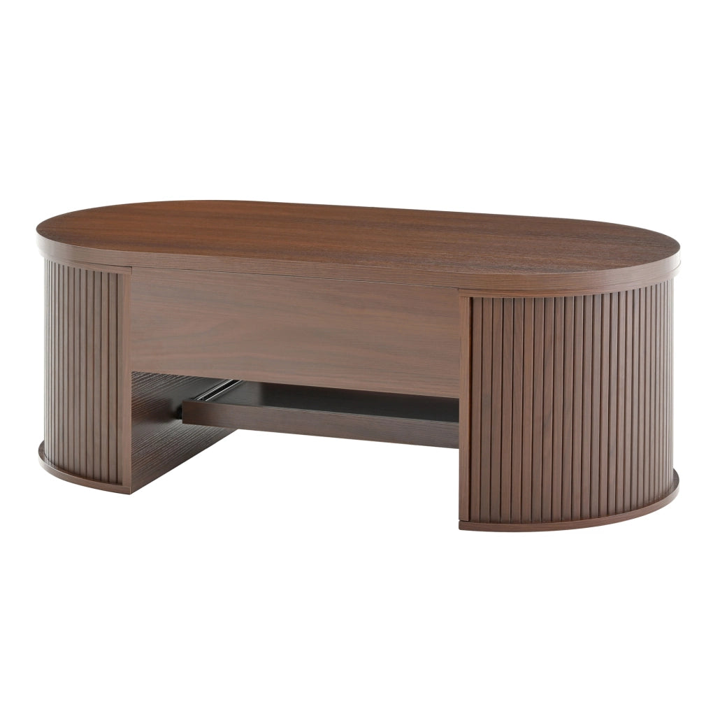 Tavolino da caffè sollevabile 110x55;5x40 cm in MDF colore noce