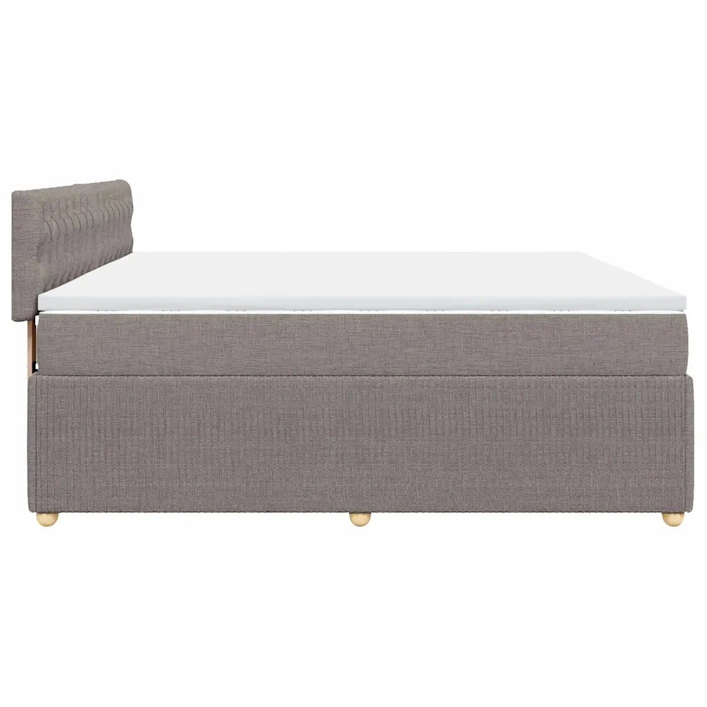Giroletto a Molle con Materasso Tortora 200x200 cm in Tessuto