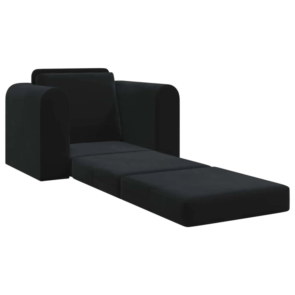 Divano letto | Sof¨¤ letto | Letto singolo Nero 98 x 71 x 83 cm Velluto
