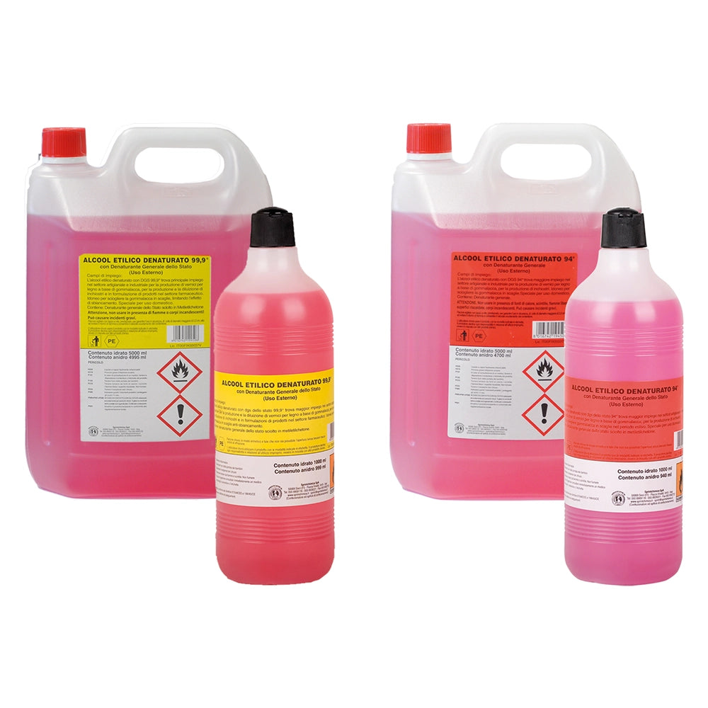 ALCOOL ETILICO DENATURATO 94% vol. - Lt. 1- 12 pezzi  - SPRINTCHIMICA