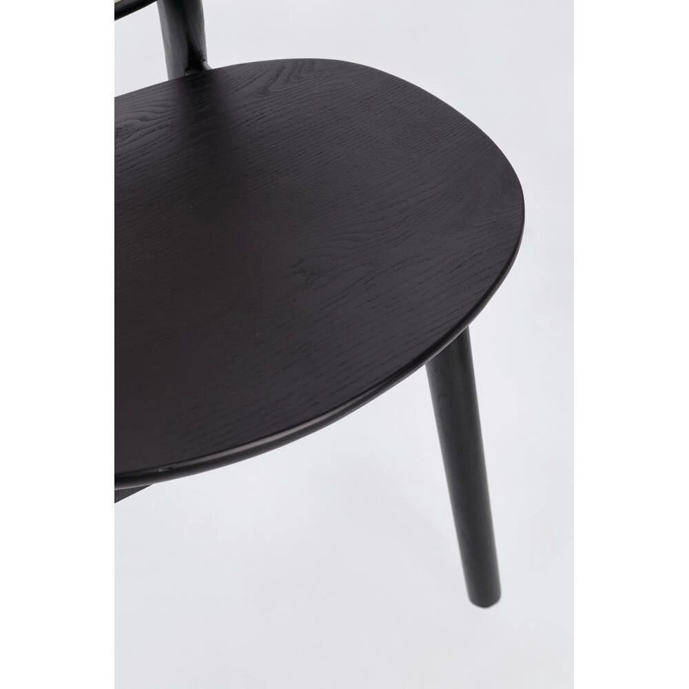 Sedia in Legno di Olmo con Schienale in Rattan Intrecciato - ELOISE