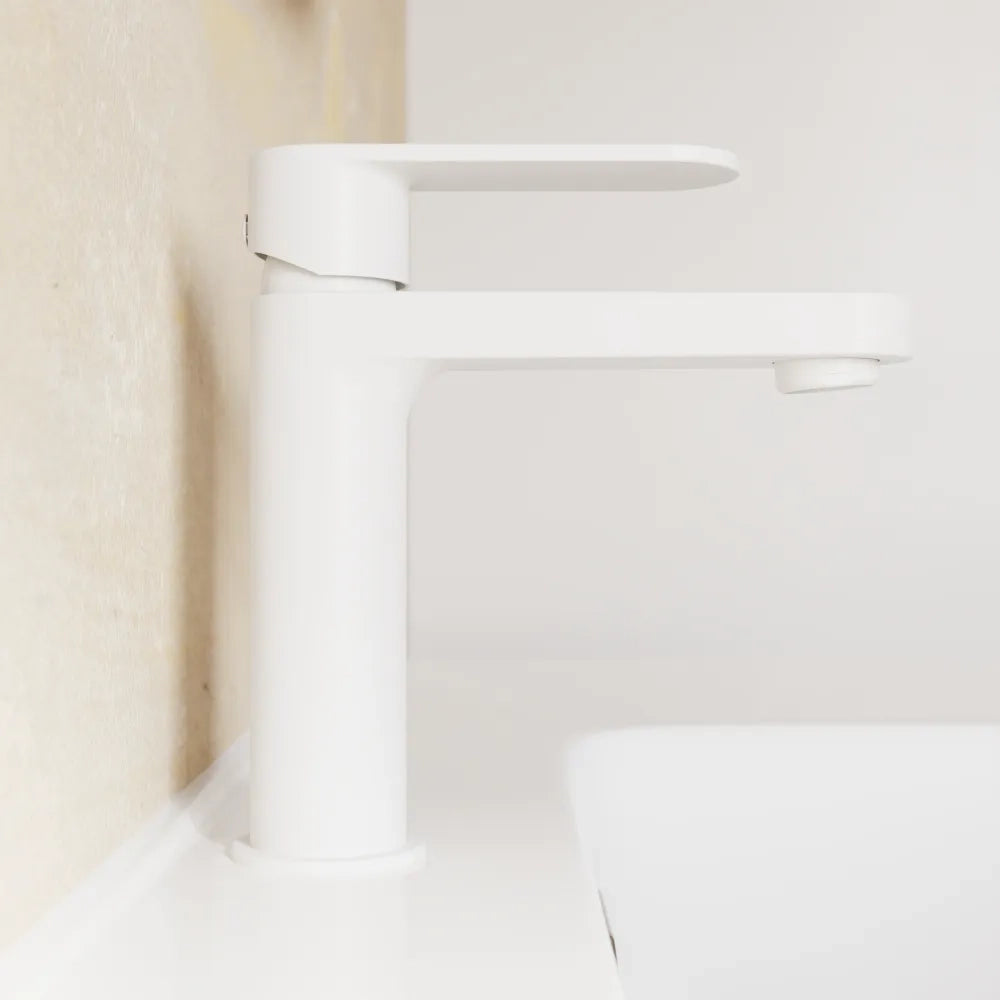 Miscelatore lavabo senza scarico bianco opaco altezza 16cm | Margot