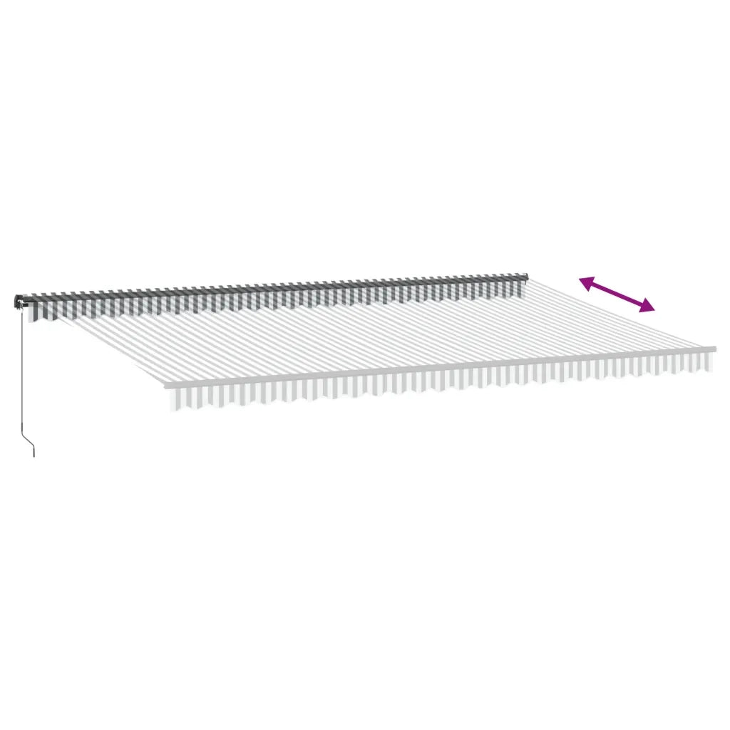 Tenda Sole Retrattile Manuale LED Antracite e Bianco 600x350 cm 3215820