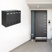 ALUBOX CUBO Cassette Postali Condominiali 5 Posti 38,5X53X25 Cm In Lamiera Zincata Cassetta Postale Condominiale Verticale Da Esterno E Interno Protetto COLORE: ANTRACITE