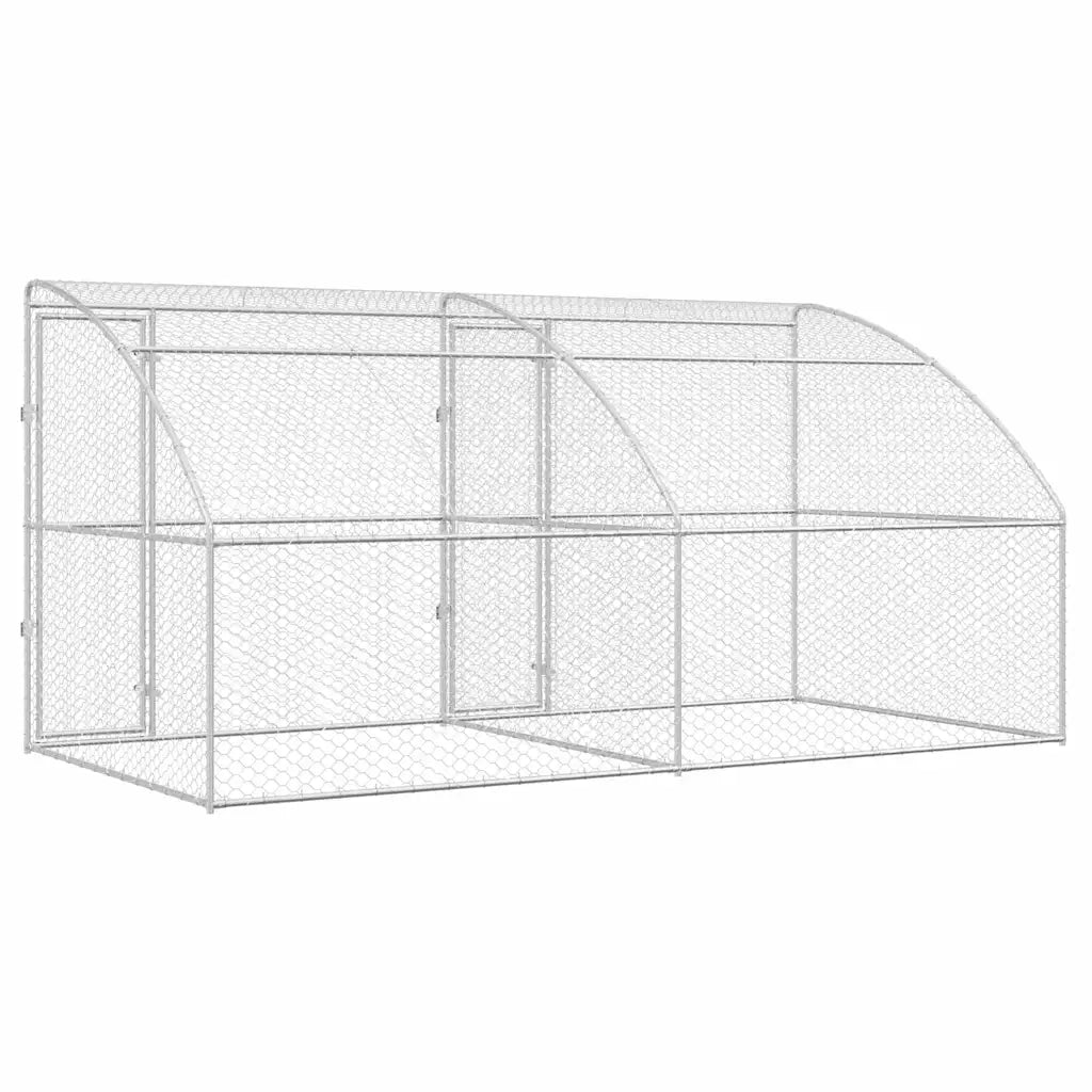 Cuccia per cani 2 pcs Argento 4 x 2 x 2 m Acciaio zincato
