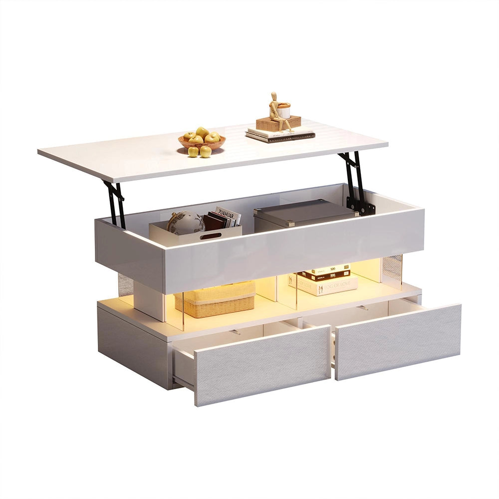 Tavolino regolabile - Xylo - 100x50cm piano alzabile bianco