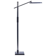 Lampada da terra LED materiale sintetico grigio scuro 144 cm altezza regolabile soggiorno camera da letto