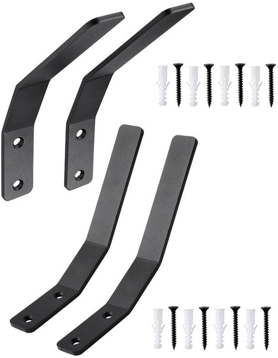 Pacco da 4 di chiodi a muro - Chiodo a muro pesante con hanger singolo - Hanger metallico con chiodo - Chiodo a muro con viti - Chiodo a muro pesante con doppia hanger - Hanger metallico robusto - Adatto per bagno/camera da letto (nero)