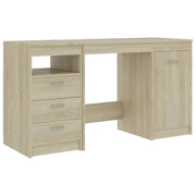 Scrivania tavolo postazione di lavoro mobile per computer studio rovere Sonoma 140 x 50 x 76 cm legno ingegnerizzato marrone 02_0023655