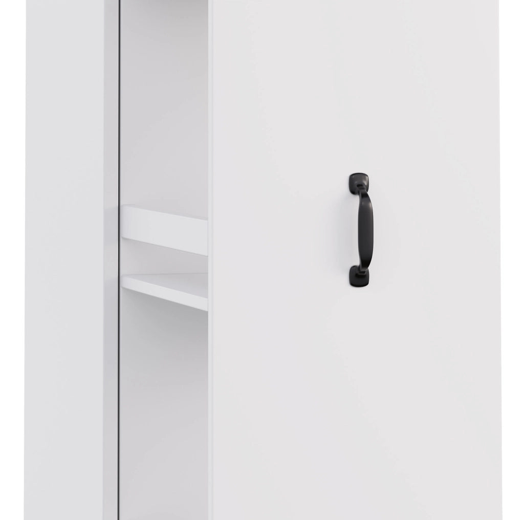 Libreria stretta con ruote e box protettivi; MDF; 40 × 30 × 160;5 cm; bianca