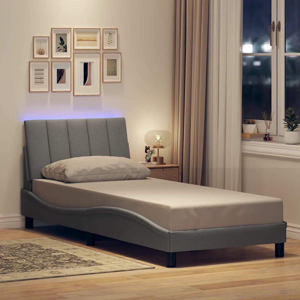 Giroletto senza Materasso Hanko Grigio Chiaro 80x200 cm Tessuto