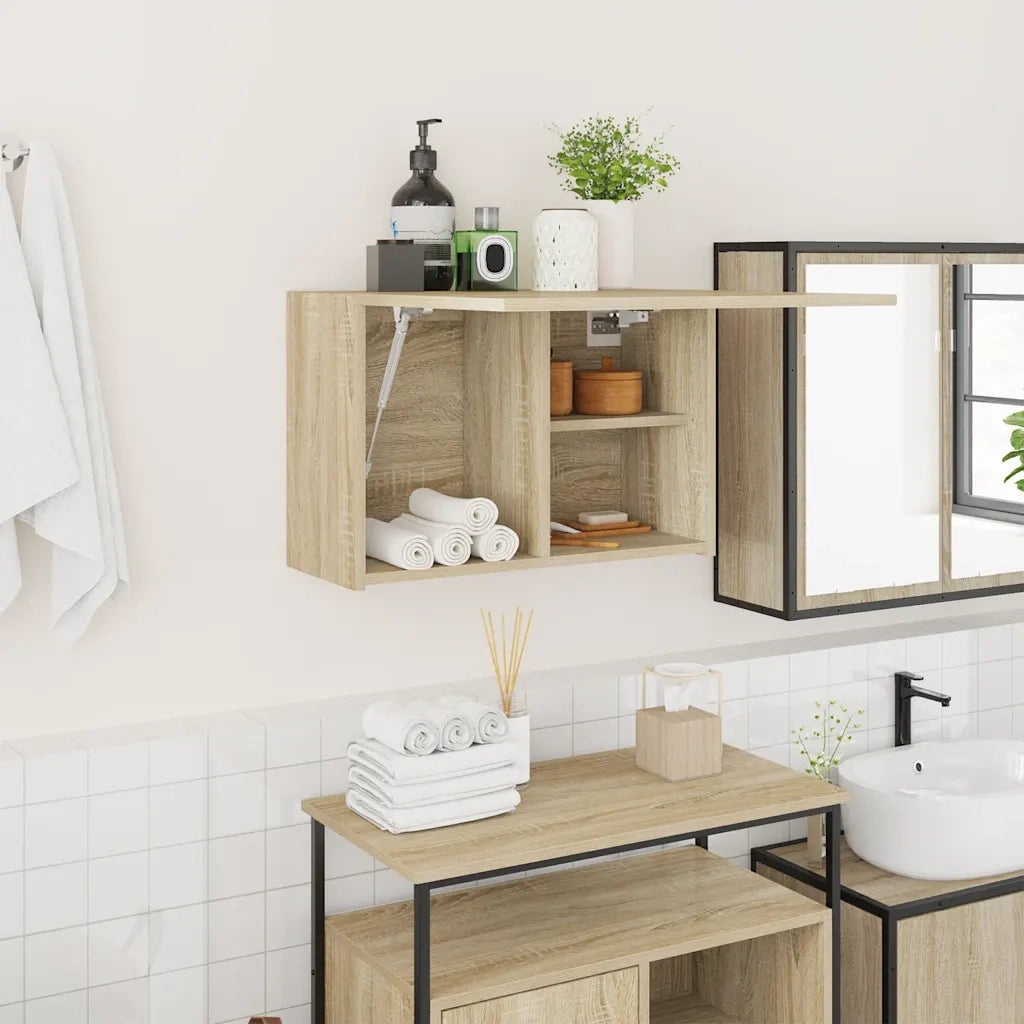 Mobile da Bagno Rovere Sonoma 60x25x40 cm in Legno Multistrato 860069