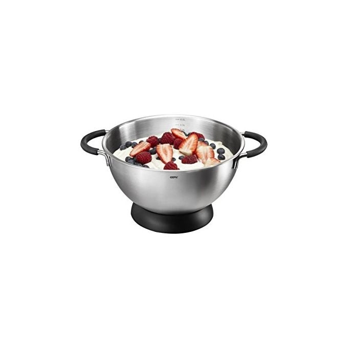 Gefu GE28140 Mesco Ciotola da Miscelazione 4 L Acciaio Inox con Manici in Silicone e Base Antiscivolo colore Argento