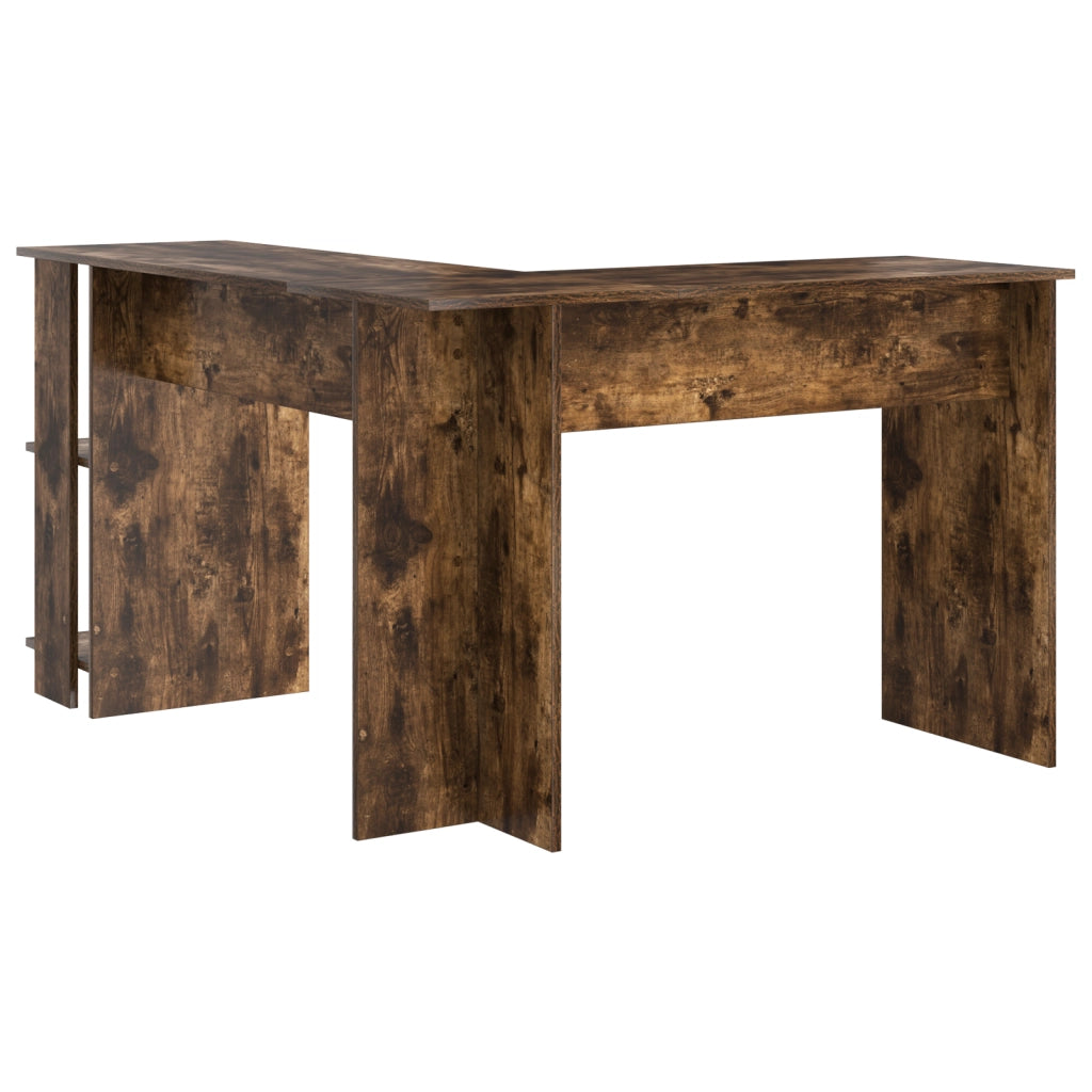 Scrivania Angolare Marrone Rovere Affumicato Legno Ingegnerizzato