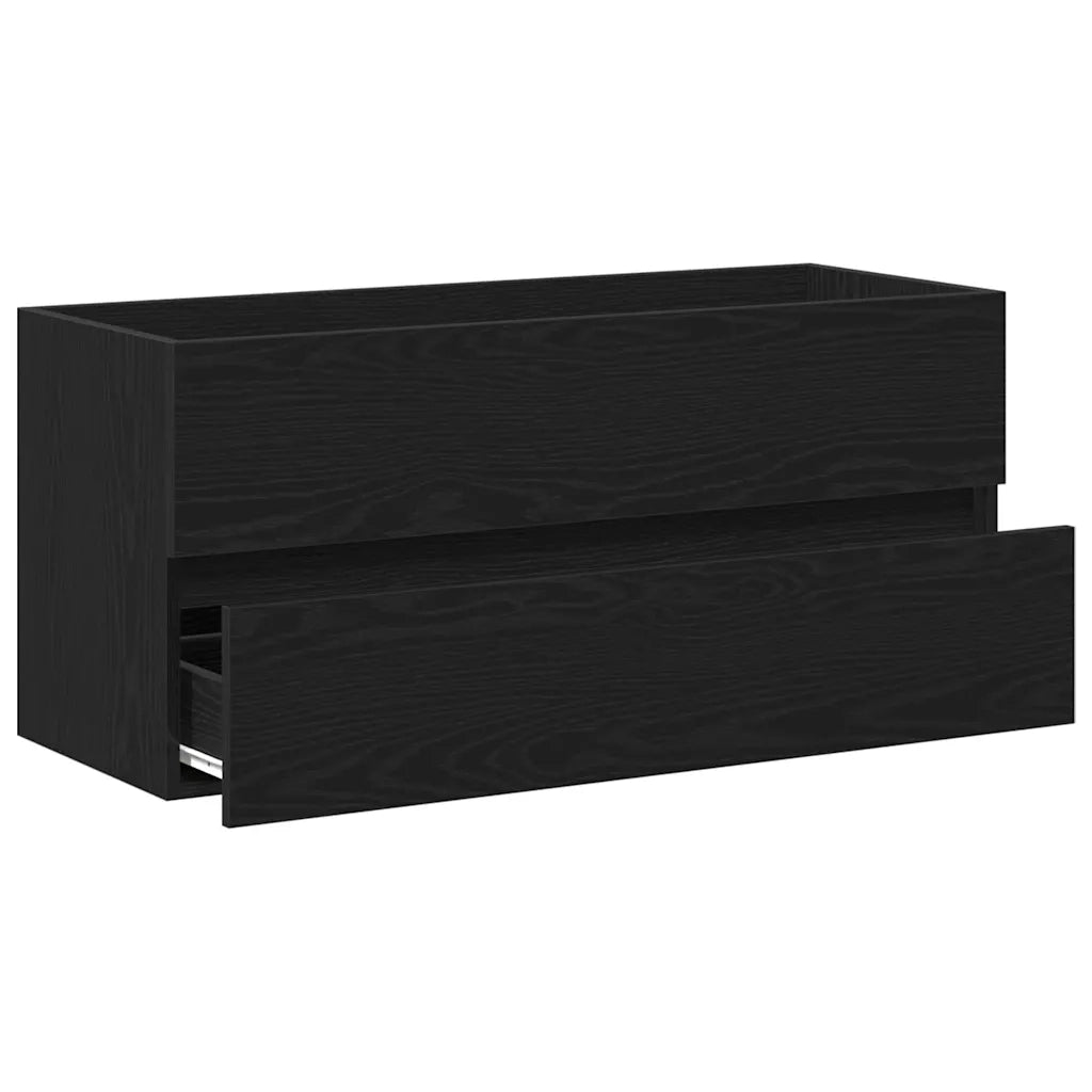 Mobile Lavabo-Armadietto da bagno Rovere Nero 100x38,5x45 cm Legno Multistrato
