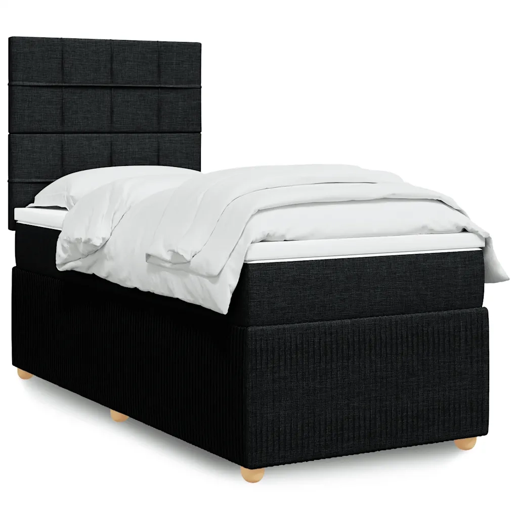 Giroletto a Molle con Materasso Nero 80x200 cm inTessuto 3291885