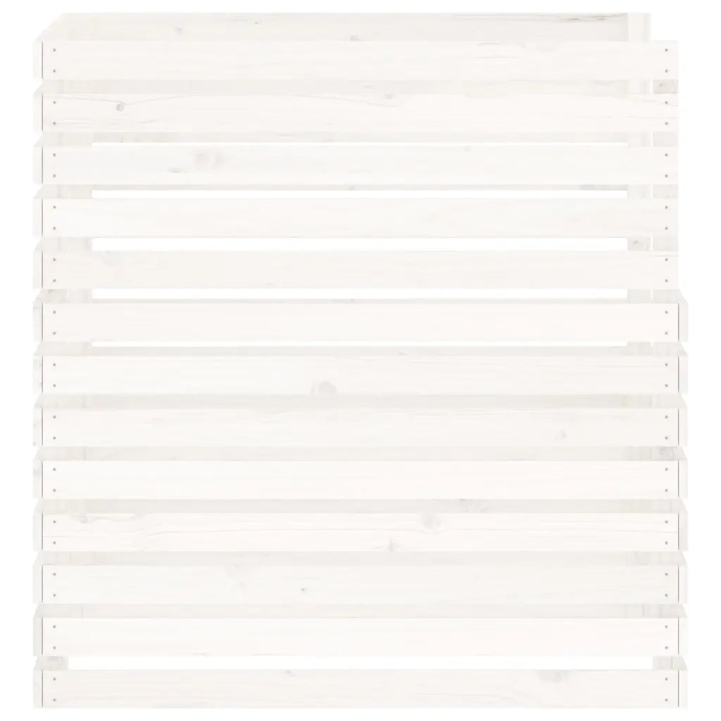 Compostiera Bianca 100x100x102 cm in Legno Massello di Pino