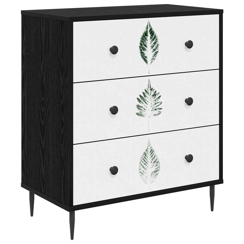 Cassettiera HANAU Stampa foglia verde 66 x 36,5 x 76 cm 8007385