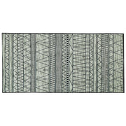 Tappeto Nero e grigio poliestere 80 x 150 cm a pelo corto motivo geometrico