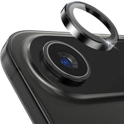 Protettore di schermo per iPhone Air 17 con installazione rapida di 1 secondo, vetro temperato Ultra HD, anello protettivo in metallo per schermo compatibile con custodia, nero