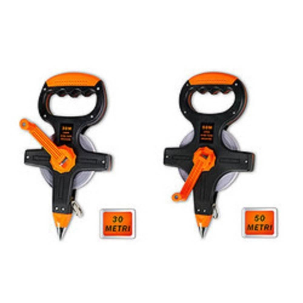Trade Shop - Rotella Metrica Nastro In Acciaio 30 O 50 Metri Con Picchetto Metro Per Misurare -