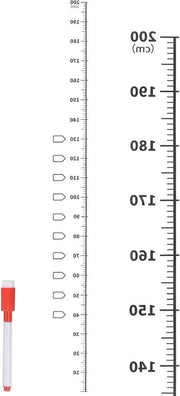 Pannello di crescita 200 cm con scala metrica a linee per decorazione della camera dei bambini con pennarello - nero.
