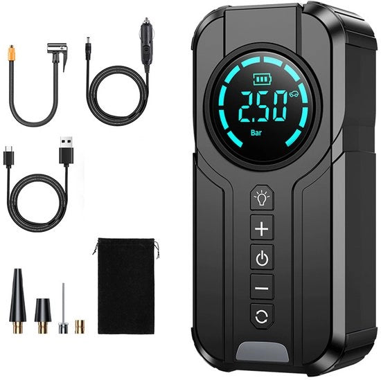 Pomp per pneumatici per auto e sedan, portatile e wireless