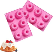 Mini Forme per Cupcake e Muffin in Silicone 2 Stuks - 6 Cavità - Superficie Antiforfora - Resistente al Calore - 27,8 x 16,8 x 3,5cm