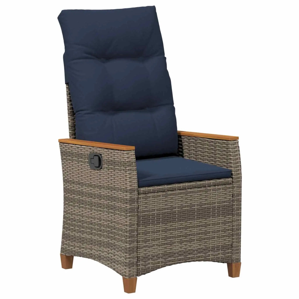 Sedia da giardino reclinabile 2 pcs Grigio e Blu Navy 42026867