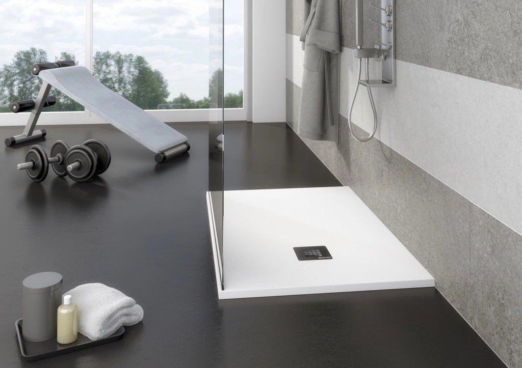 Piatto doccia marmoresina gelcoat pieno bianco h.2,8cm Doliso Elostone Bianco,90x120  cm