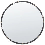 Specchio da parete in vetro nero e materiale sintetico ø 69 cm Specchio da appendere in stile moderno