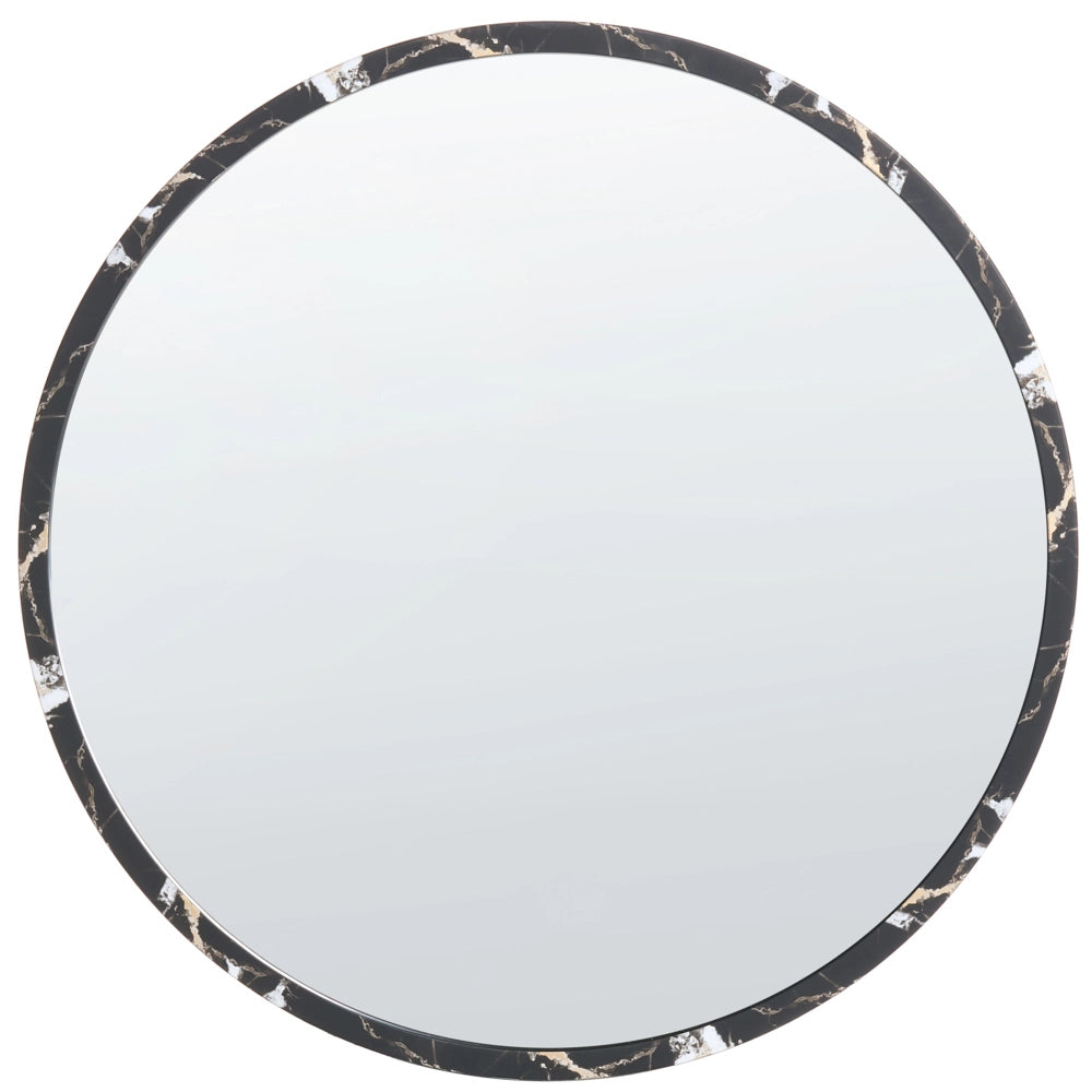 Specchio da parete in vetro nero e materiale sintetico ø 69 cm Specchio da appendere in stile moderno