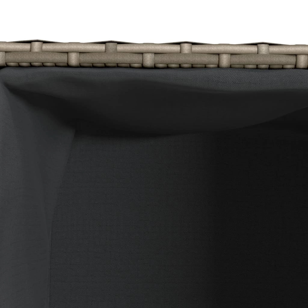 Fioriera rialzata per piante fiori terrazza giardino con 2 vasi 72 x 30 x 32 cm resina intrecciata grigia 02_0038080