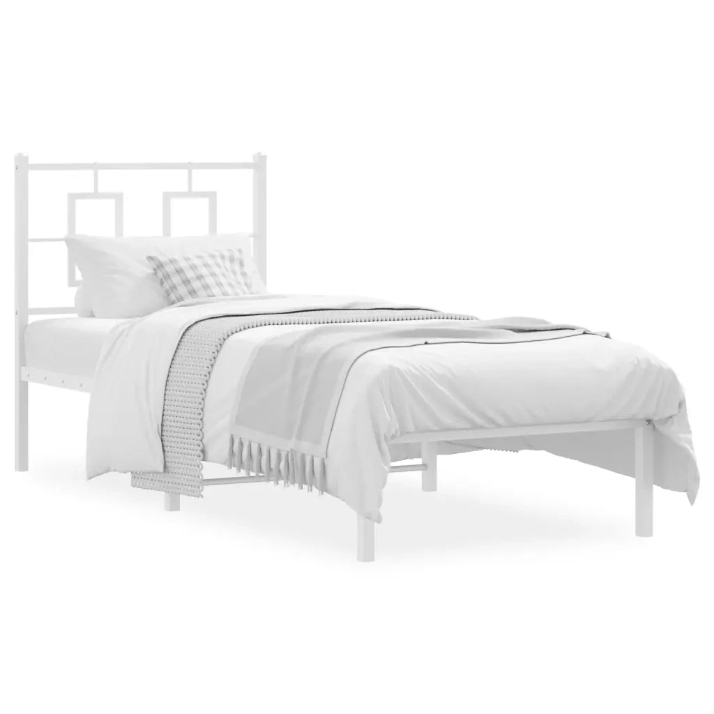 Giroletto senza Materaso con Testiera Metallo Bianco 75x190 cm 374280
