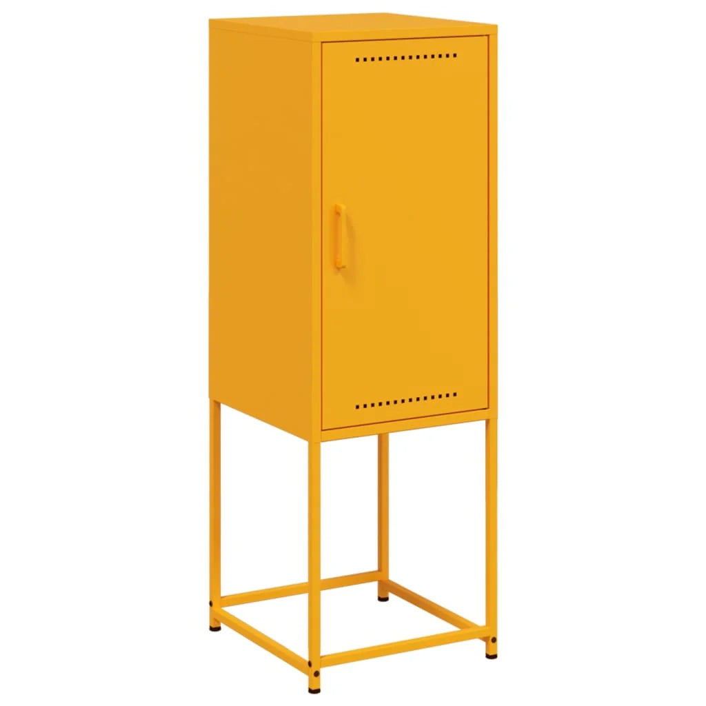 Buffet credenza cassettiera armadio mobile contenitore organizer per cucina soggiorno salotto giallo senape 36 x 39 x 107 cm acciaio giallo 02_0035691