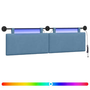 Testiera | Testata sospesa Con luce LED Blu Tessuto in Cords
