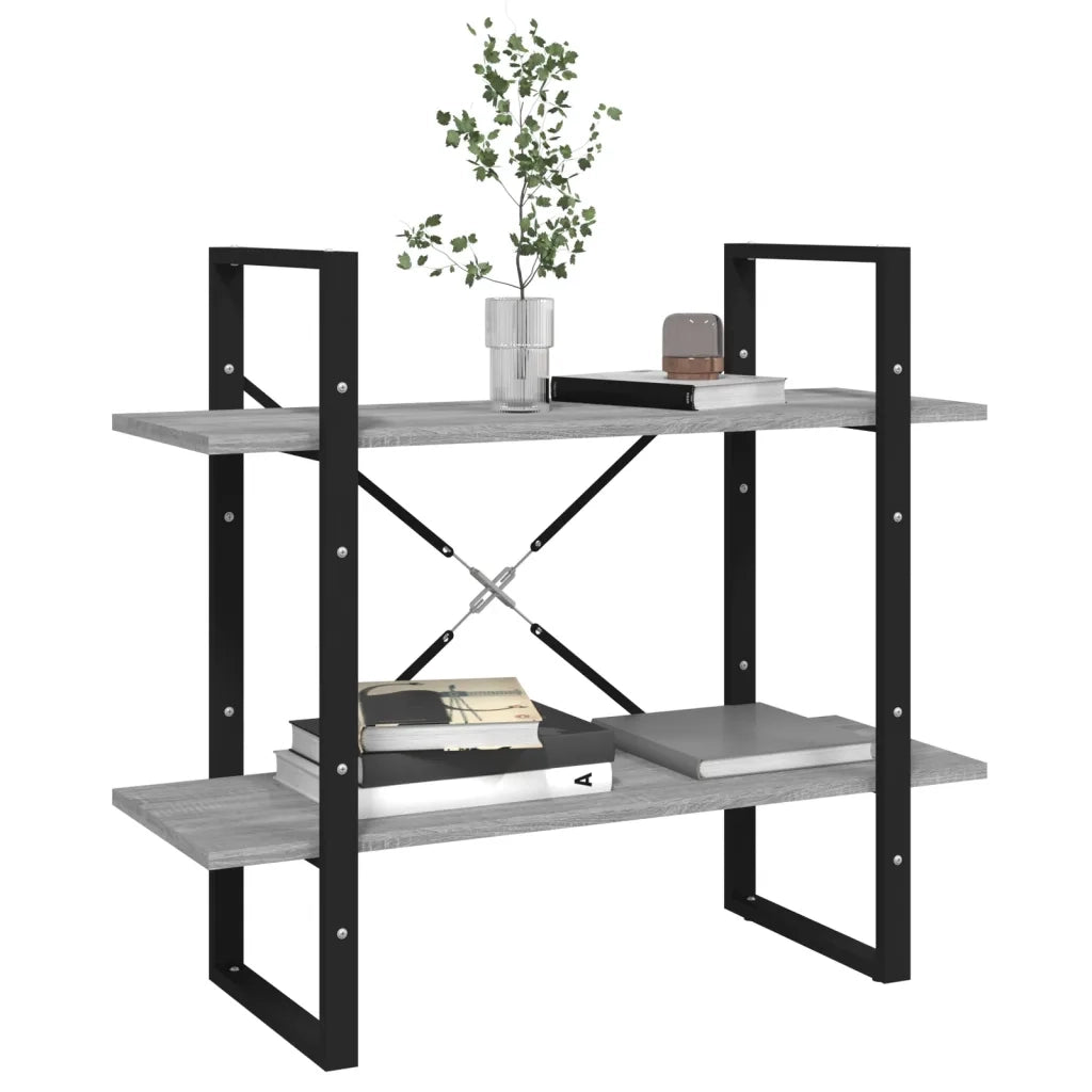 Libreria a 2 Ripiani Grigio Sonoma 80x30x70cm Legno Multistrato 821313