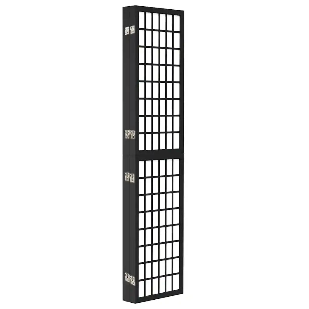 Divisorio Pieghevole 5 Pannelli Stile Giapponese 200x170cm Nero cod mxl 65606