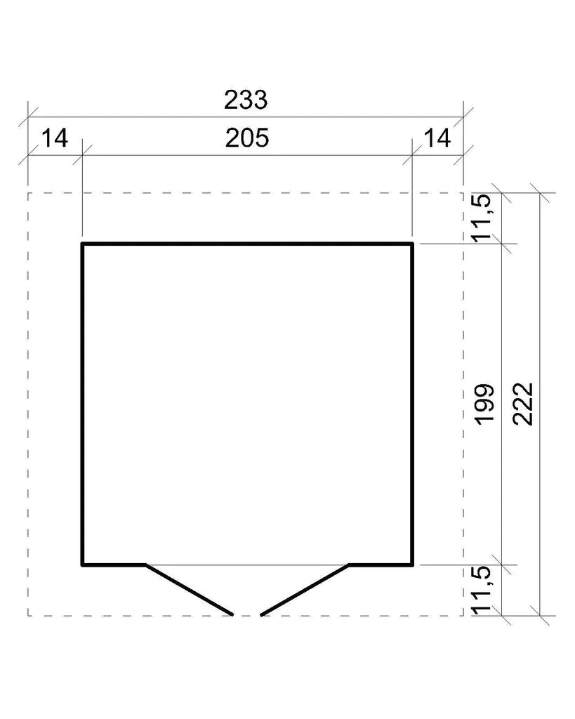 Casa da giardino in legno naturale CON PAVIMENTO IMPREGNATO H228x222x233 cm/4,08 m²- TIMBELA M351+M351G