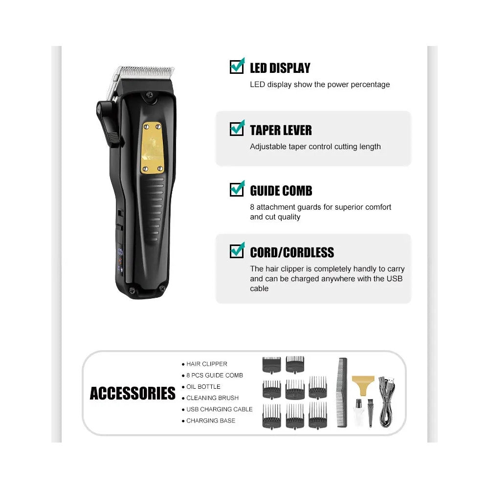Trade Shop - Tagliacapelli Uomo A Zero Professionale Regolabarba Ricaricabile Batteria Vgr651 -