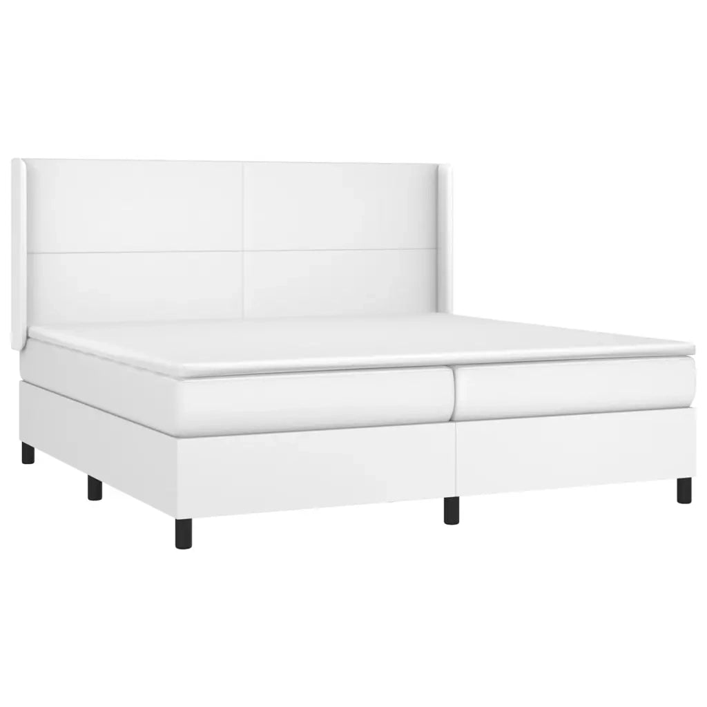 Giroletto Molle con Materasso e LED Bianco 200x200cm Similpelle 3139284