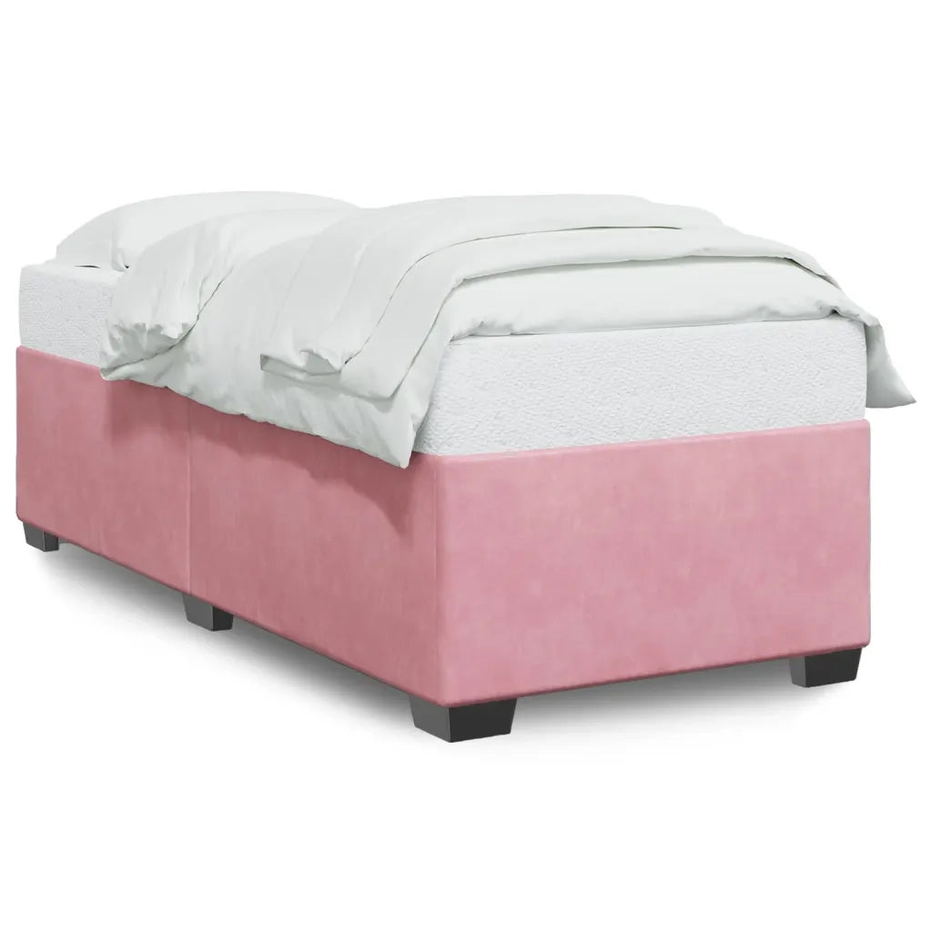 Letto singolo | Letto per adulti | Giroletto Rosa 90x200 cm in Velluto