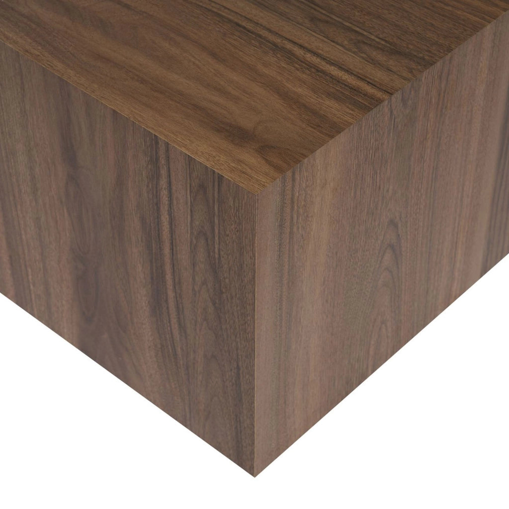 Nofaraka, Tavolino da Salotto Forma Rettangolare, 90x90x35h cm Marrone Noce