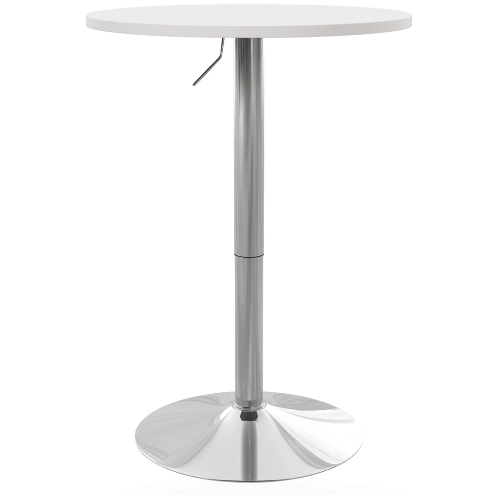 Tavolo bar rotondo regolabile 69-91 cm ¨C Xylo ¨C piano girevole 360¡ã bianco argentato