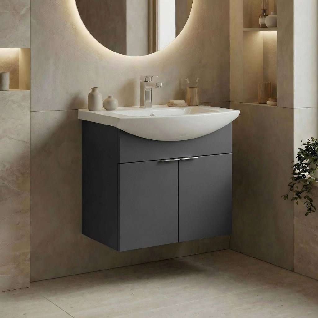 Mobile lavabo "Purus 55" - 55 x 50 x 58 cm - Antracite opaco