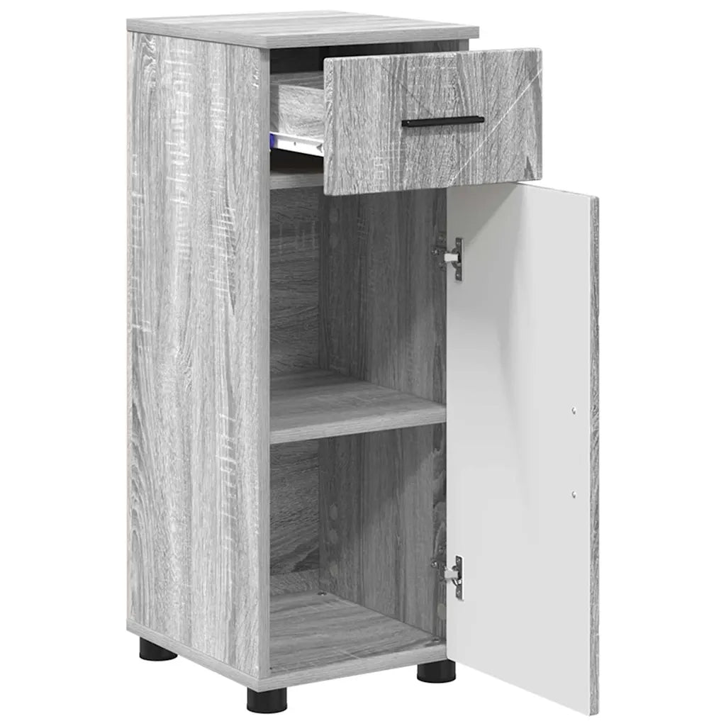 Mobile da Bagno con cassetto Grigio Sonoma 30 x 35 x 80 cm