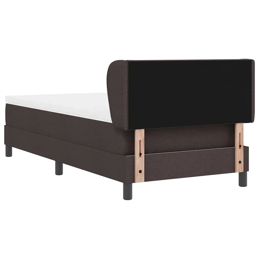Letto a molle con testiera Marrone Scuro 90 x 190 cm Tessuto 3340062