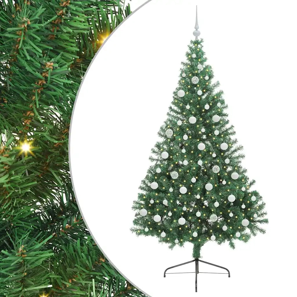 Albero di Natale | Decorazioni natalizie artificiale con luci integrate Verde 210 cm