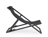 Set 4 Sedie Sdraio Reclinabile Pieghevole 60.5x101.5x73.5 cm in Alluminio Taylor Grigio Scuro